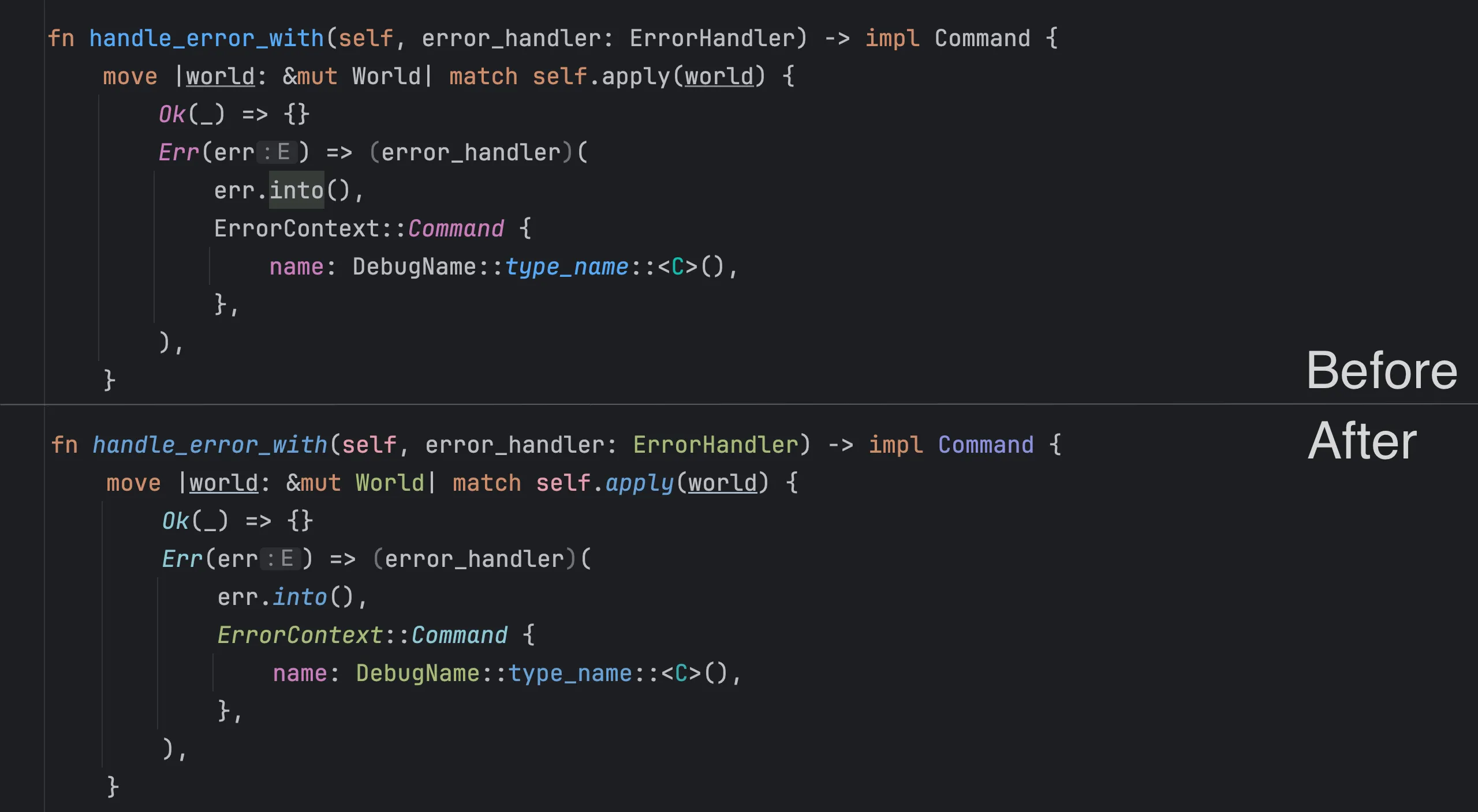Before and After comparison